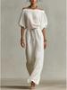 2026 Elegant Summer Casual Solid Color Women's Two-Piece Pants Suit