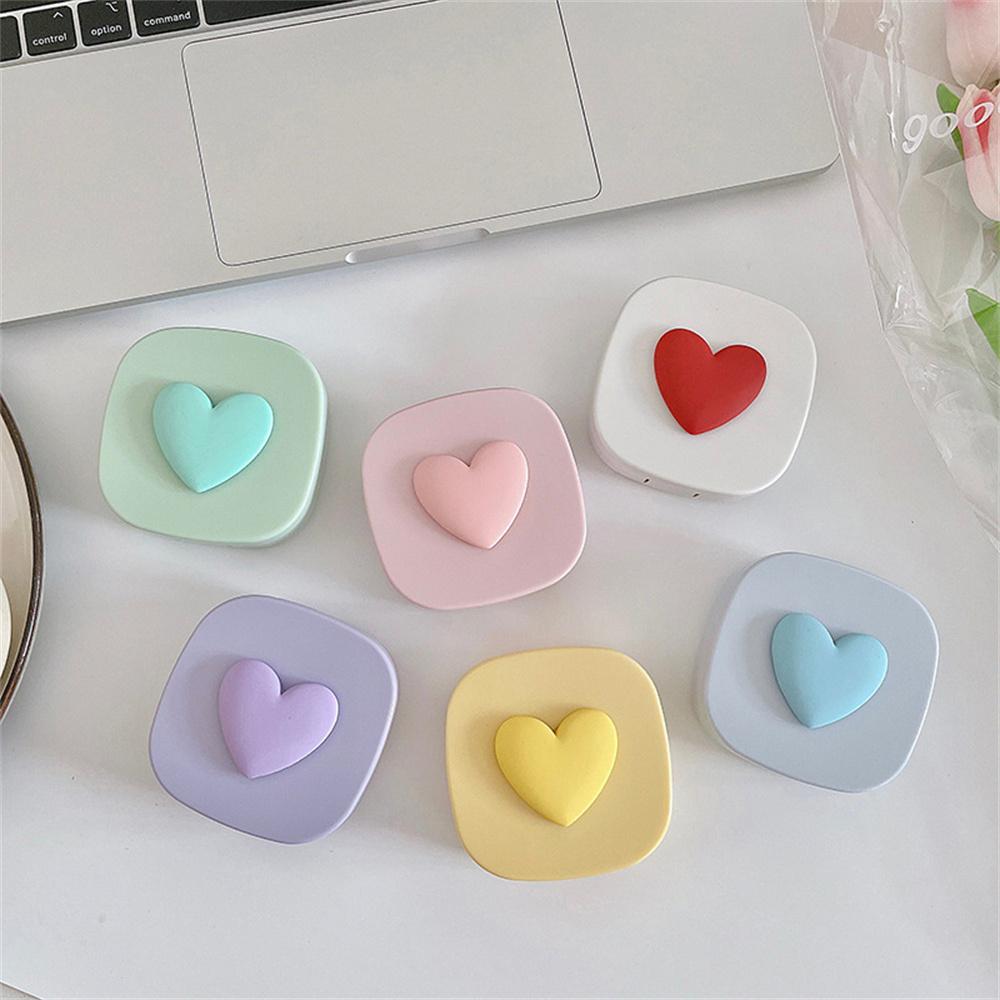 Contact Lens Box 8.6*8.6cm Storage Container Cute Companion Box Square Shape Portable Mirror For Contact Lens Storage Daily Use
