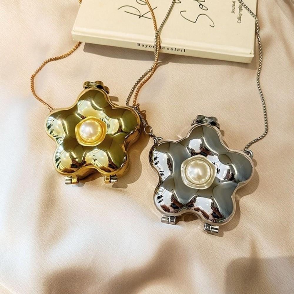 Flower Shaped Luxury Evening Bags Sparkling Mini Lipstick Bag Exquisite Banquet Chain Bag  Girls