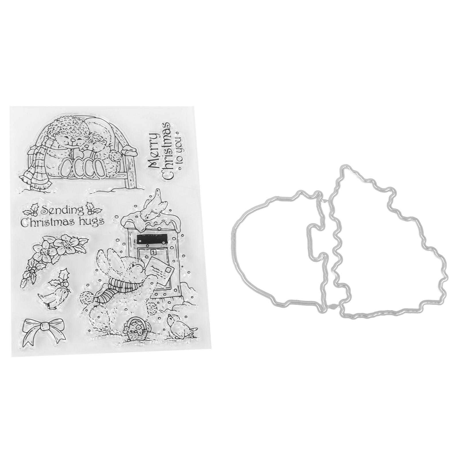 Clear Stamp Unique Shape Decorative Transparent Template with Cutting Die for DIY Scrapbook Crafts