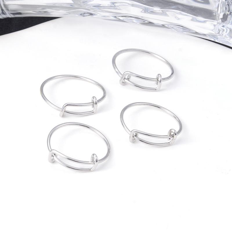 Korean Version Ins Style Simple Stainless Steel Ring Adjustable Design Geometric Shape Versatile Jewelry Wholesale