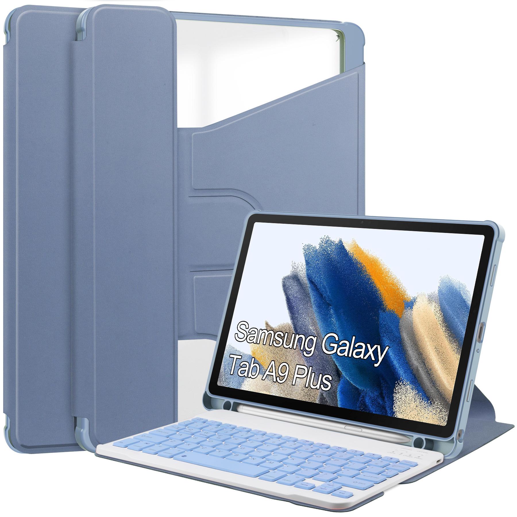 

Чехол для Galaxy Tab A9 Plus с клавиатурой, полное покрытие, защита от падений, вращающаяся на 360° подставка With Keyboard