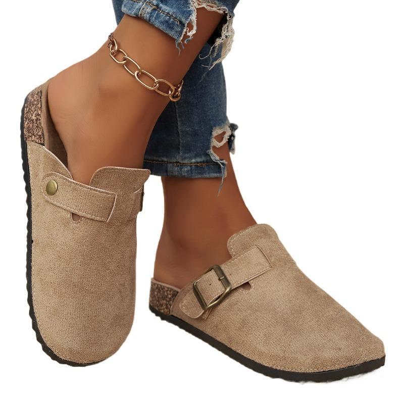 Fashion 2025 New Casual Fashion Women Suede Mules Slippers Men  Cork Insole Sandals with Arch Support Outdoor Beach Slides Home Shoes