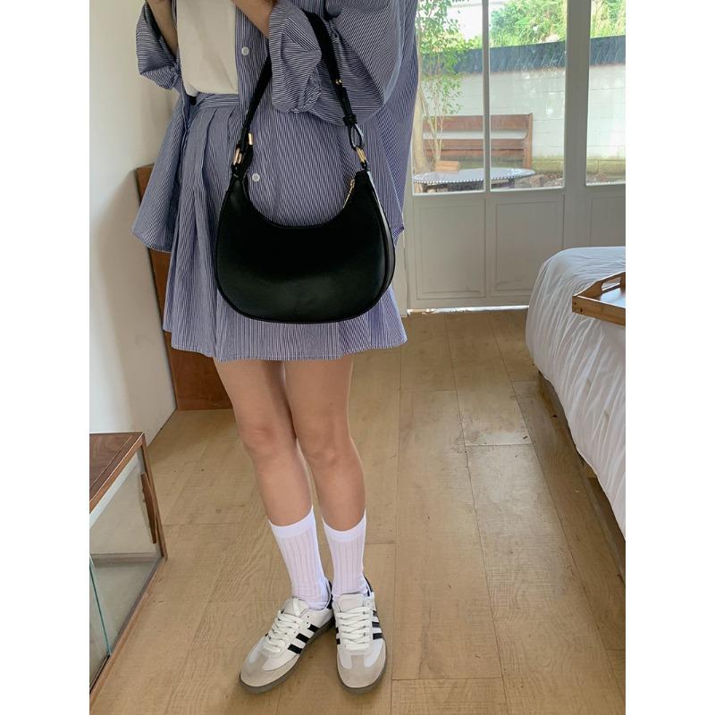 Spring and Summer New Underarm Bag Half-moon Bag Simple and Versatile Shoulder Bag Texture Bag Women's Crossbody Bag