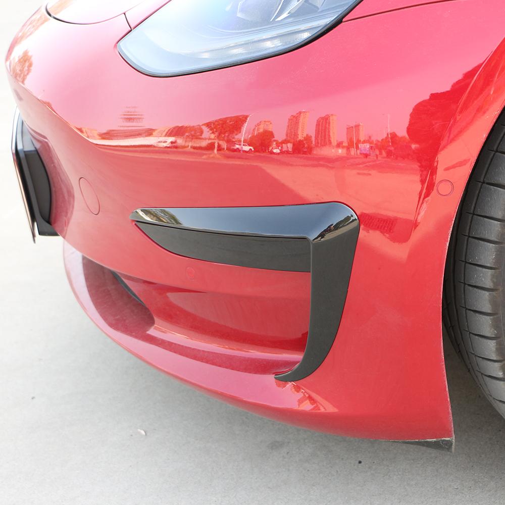 Fog Light Eyebrow Cover Wind Knife Spoiler Trim for Tesla Model 3 2017-2022 Car Front Bumper Fog Lamp Blade Tuning Accessories