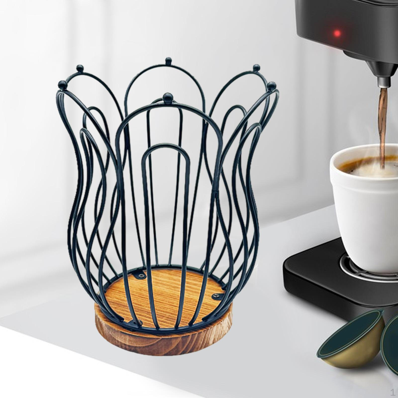 

Держатель для кофейных капсул, контейнер для капсул, современный декор корзины, большая емкость Black heighten