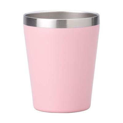 Bicchiere termico in acciaio inossidabile a doppia parete Ogura Pottery, 360 ml, Isolamento termico FreddoCaldo, Tazza da caffè per minimarket (Rosa opaco),