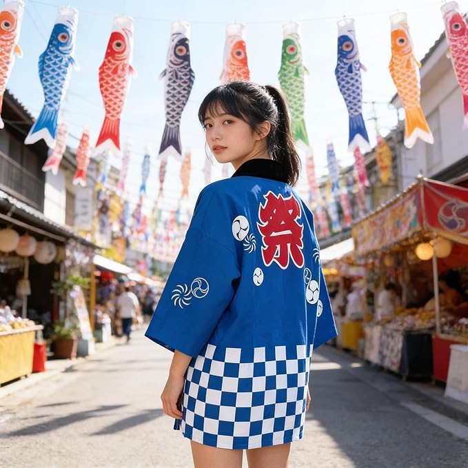 Happi Coat Japanischer Stil Erwachsene Kostenlos für Sommerschule Messe Veranstaltungen [wowjimi] 3-teiliges Set, Kostüm, Größe, Größe, Unisex, Izakaya, Festivals, Festivals,