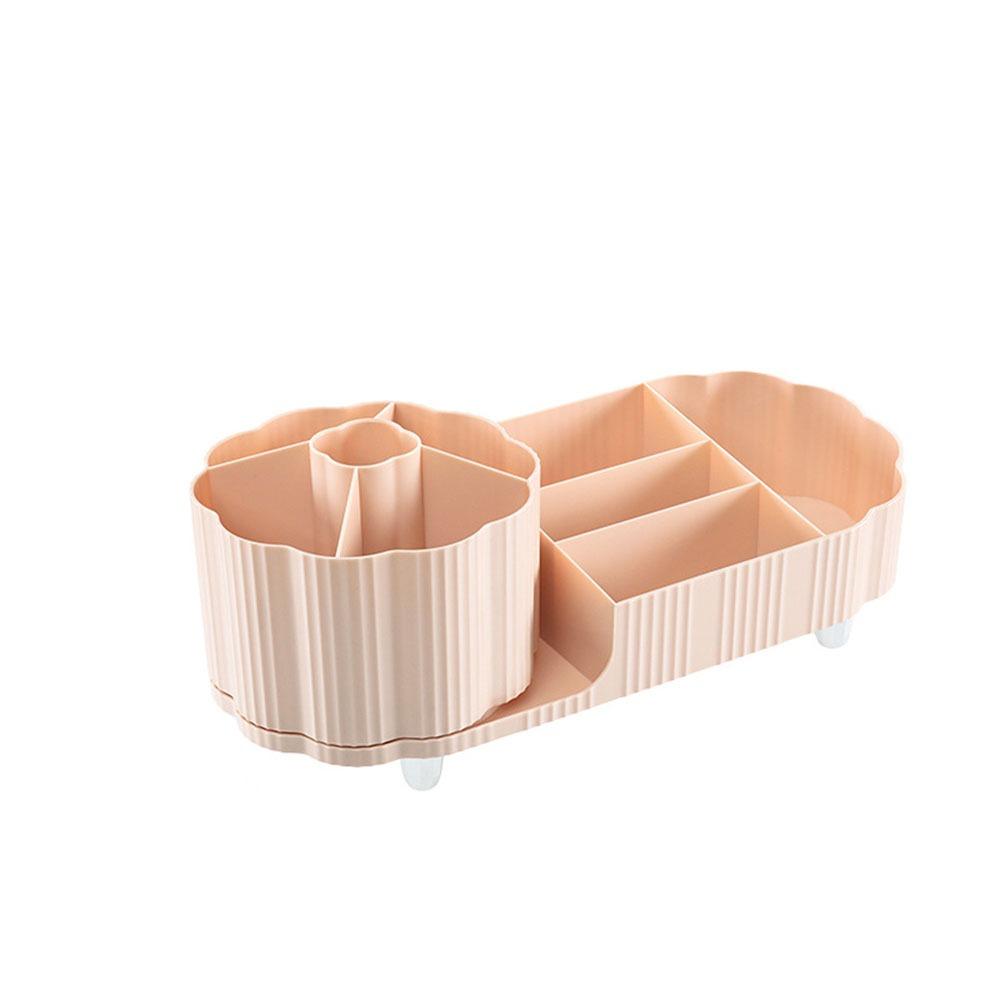 

360° Rotating Makeup Brushes Holder Large Capacity Cosmetic Display Case EyeShadow розовый