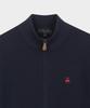 BROOKS BROTHERS Tuck Knit Full Zipper Sweater (Navy) (Bbwzmbg103)