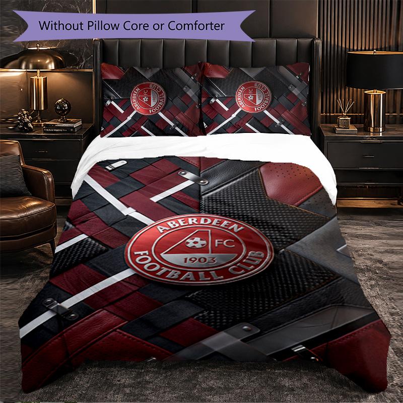 Biancheria da letto a tema Aberdeen FC Set 3 Pezzi Copripiumino Biancheria da letto Decorativa Per Stanza Adolescenti Decorazione Casa