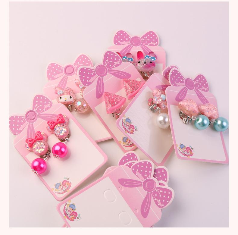 Children's Without Ear Holes Earrings Little Girls Cute Flower Cat Pearl Fashion Jewelry Gift Pearl Fringe Ear Clip Eardrop