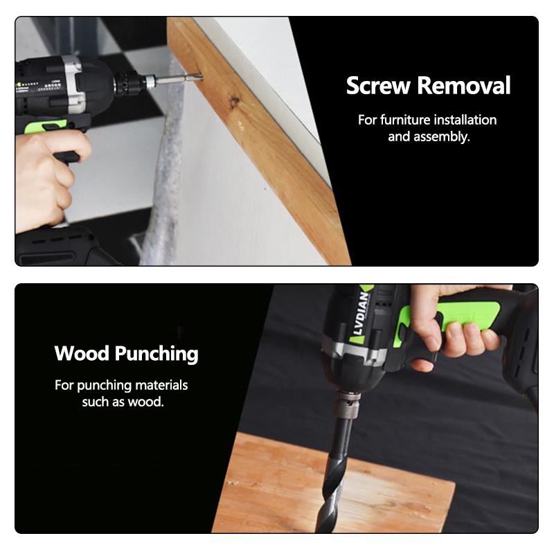 Buy 98V 320Nm Impact Drill Cordless Wrench Drill Gun Set Electric Drill