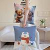 C-Christmas Snowman Bear Pillow Cute Cushion Cover Daily Washable Linen Pillowcase Soft For Sofa Bed Home Room Decor