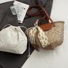 Women Straw Woven Tote Bag Fashion Woven Handbag Large Capacity Weaving Shoulder Bag Tote Clutch Bags for Party Vacation
