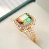 Classic Silver Color Finger Rings For Women Elegant Tourmaline Zircon Engagement Wedding Statement Gold Filled