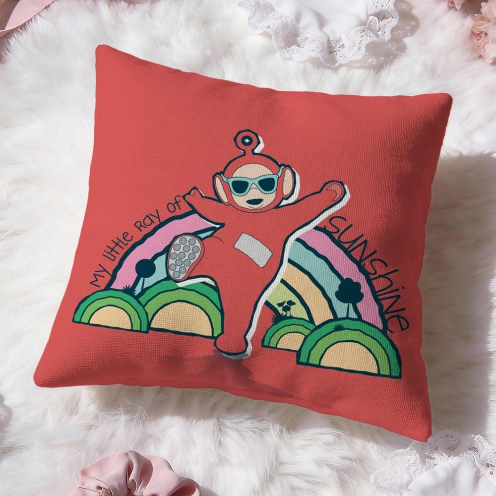 Cute T-Teletubbies Cushion Cover Premium Comfort Reversible Pillow Cove -Two in One Design for Any Room & Car Interior
