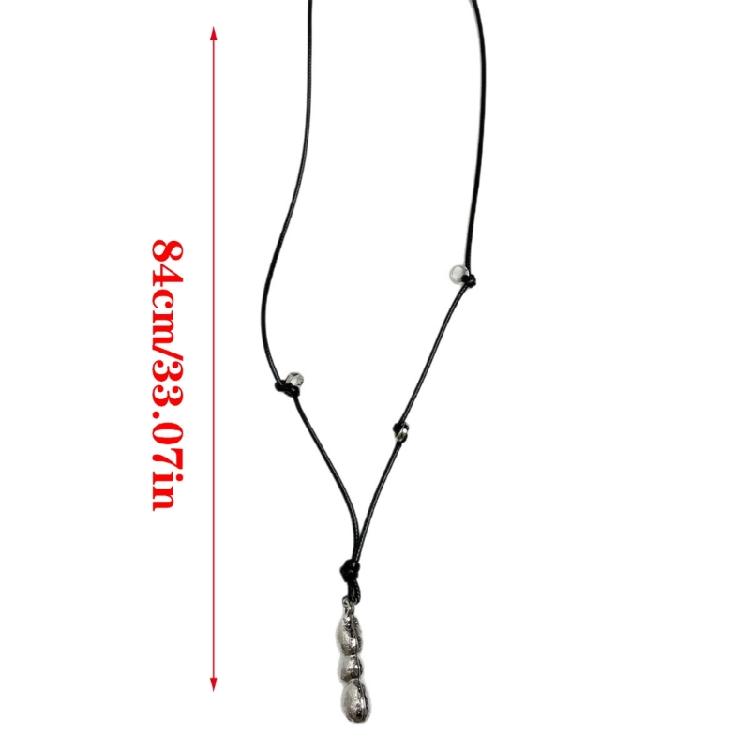 Contemporary Alloy Peanut Necklace Fashion Statement Adjustable Neckchain Versatile Day to Night Accessory