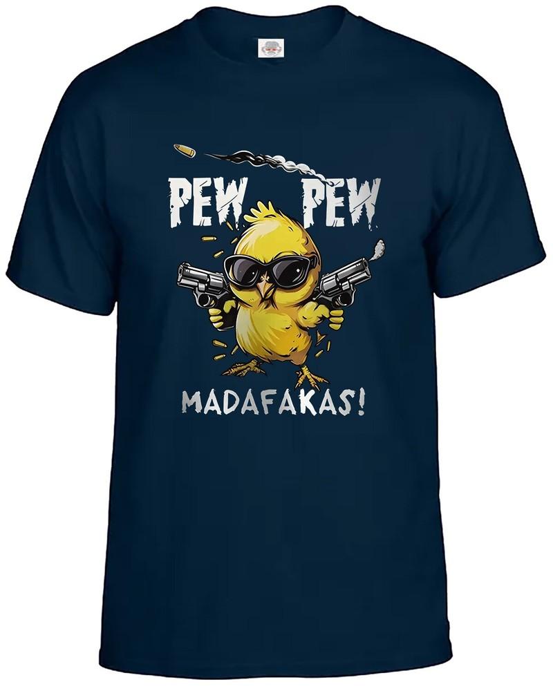 New pew pew madafakas tshirt crazy duck funny novelty retro xmas gift tee top