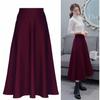 Pocket New Korean Skirt Mid-length Long Skirt Elastic Waist Half-length Skirt High Waist Big Swing Skirt Women