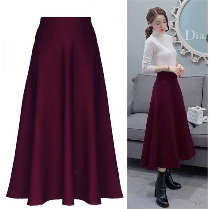 Pocket New Korean Skirt Mid-length Long Skirt Elastic Waist Half-length Skirt High Waist Big Swing Skirt Women