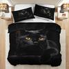 Soft with Soft Fabric Duvet Cover Set Fashion 3D Black Cat Print Al Season Beding Set Soft Comfortable Soft Duvet Cover, For Bedrom Guest Rom