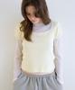 LETTER FROM MOON Square Neck Puff Short Sleeve Tee (Cream Yellow)