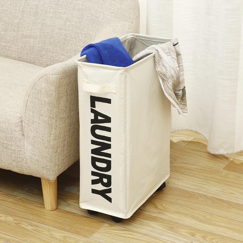 Portable Clothes Organizer Storage Basket Foldable Dirty Laundry Basket with Caster Wheels  High Capacity Laundry Bags Hamper