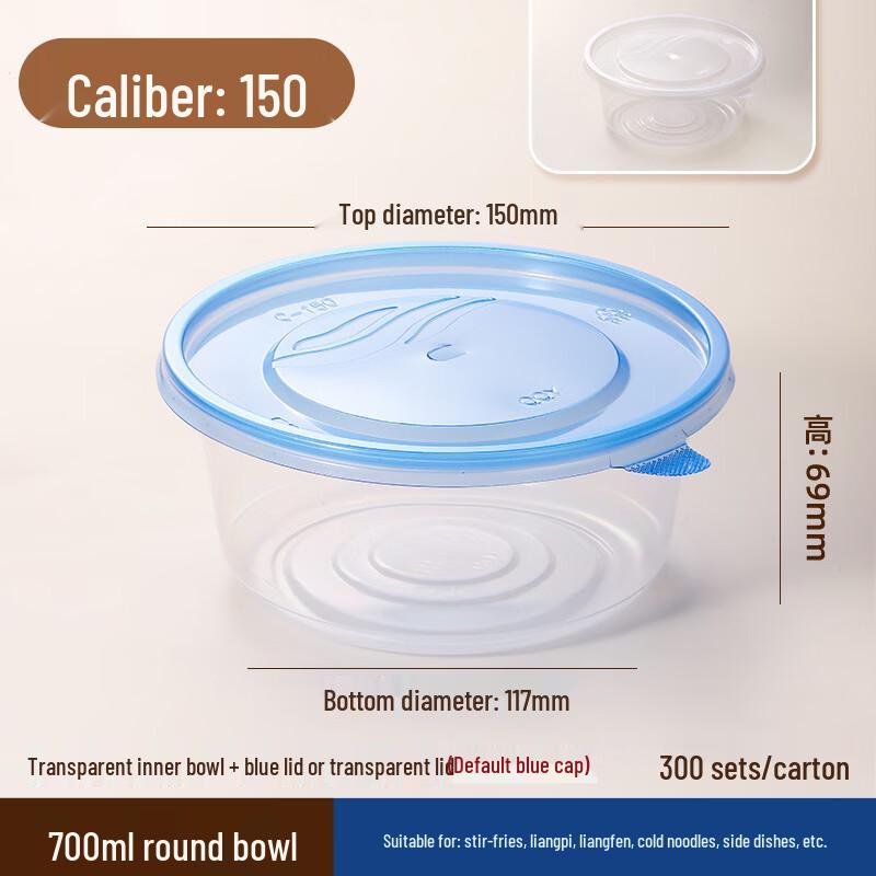 

Disposable Wheat Straw Takeaway Bowl with Blue Lid