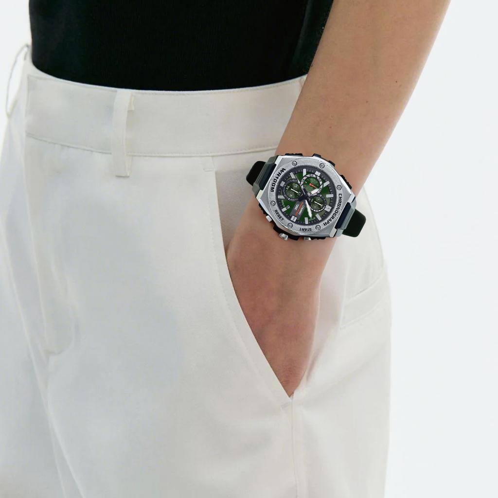 Casio STANDARD 100m Wasserdichte Quarzwerk Harzarmband Uhr Herrenuhren Grünes Zifferblatt MWA-300H-3AV