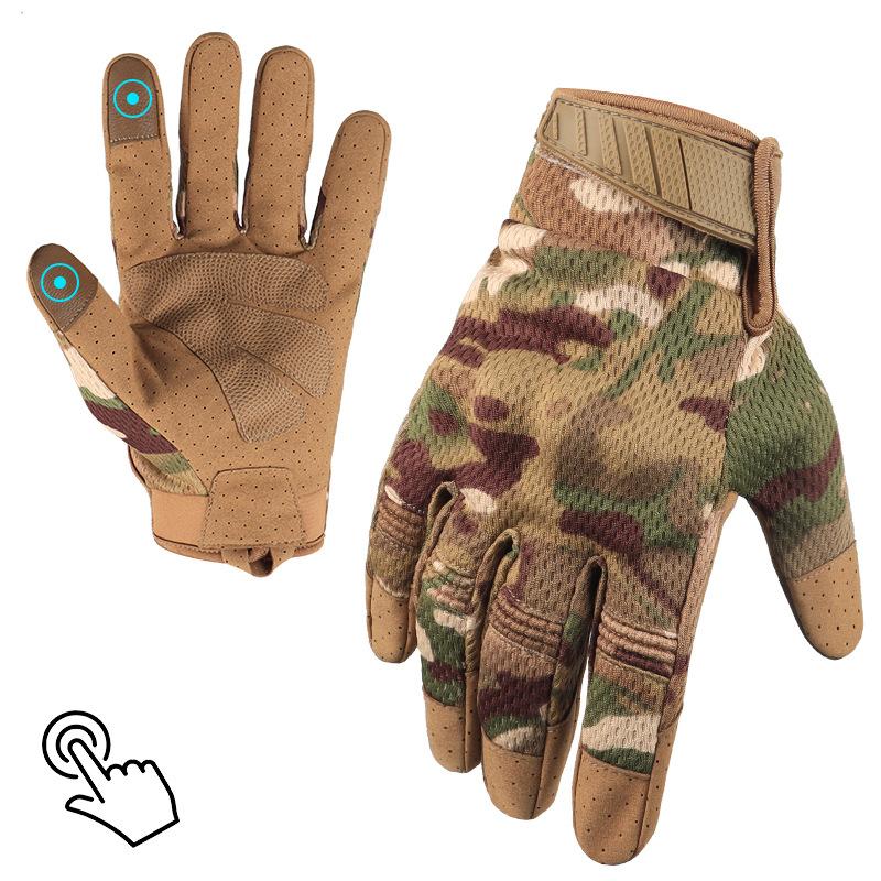 Touch Screen Gloves Men Camouflage Paintball Shooting Airsoft Combat Hunting Shock-proof Full Finger Bicycle Gloves