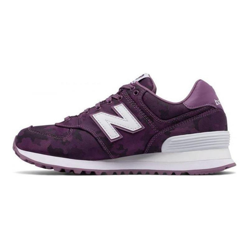 New Balance 574 Camo Womens Low Running Shoes Purple Camo WL574MWA 37.5