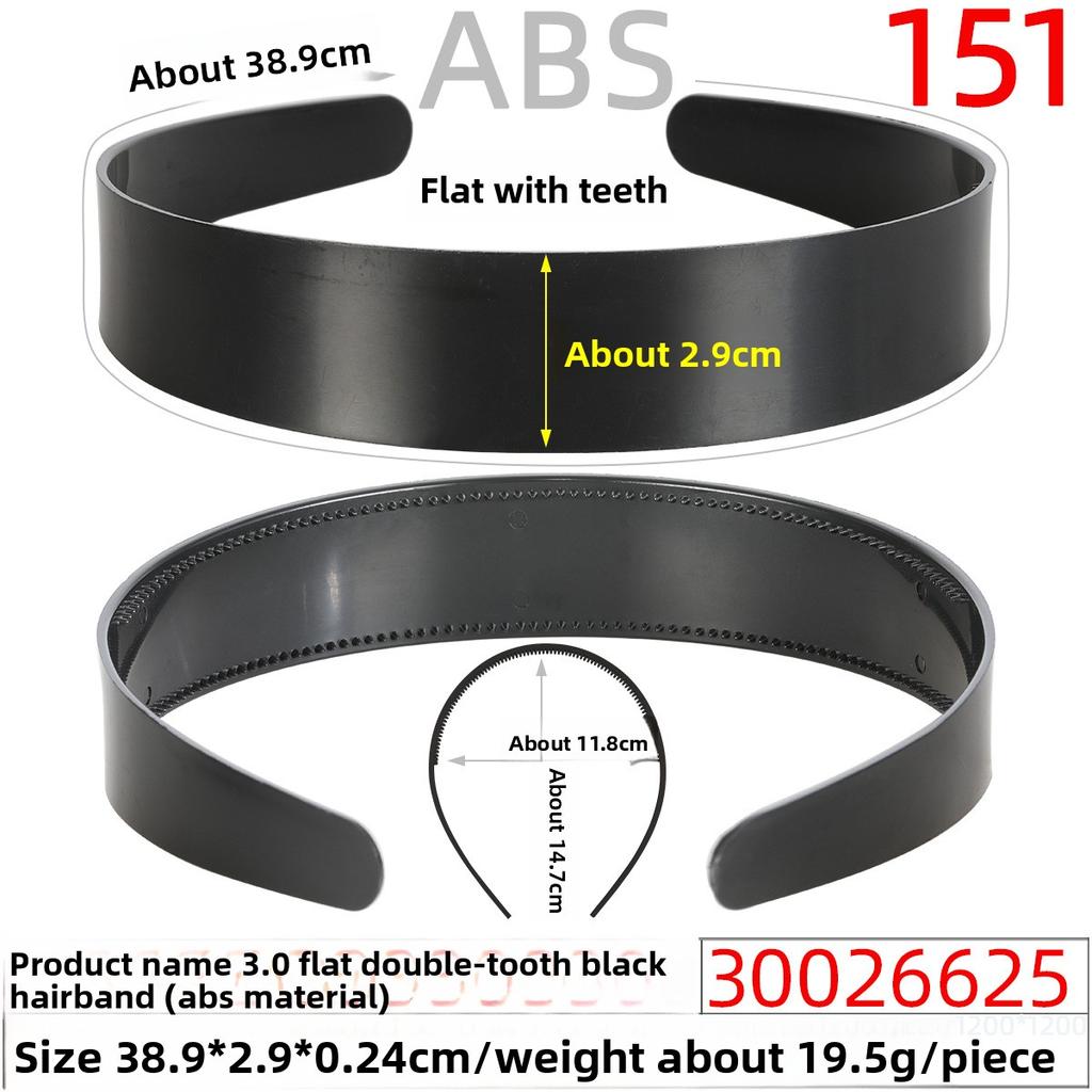 The Long Black Fully Covered Fabric Hair Band with Teeth Made of Plastic Raw Material Has Anti-slip Teeth On The Base