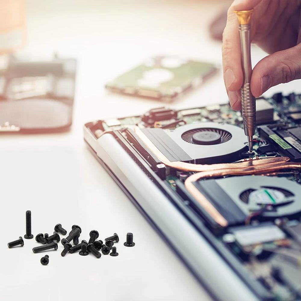 500 Stück Laptop-Schrauben, M1.2/M1.4/M2, kleine Mikro-Schrauben für Elektronik, Mini-Computer-Ersatzschraube für Brillen, Uhren, SSD, M.2-Festplatte