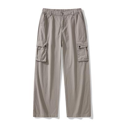 Spring High-end and Versatile Loose Cotton Casual Pants for Boys In Summer Loose Straight-leg Multi-pocket Pants for Men