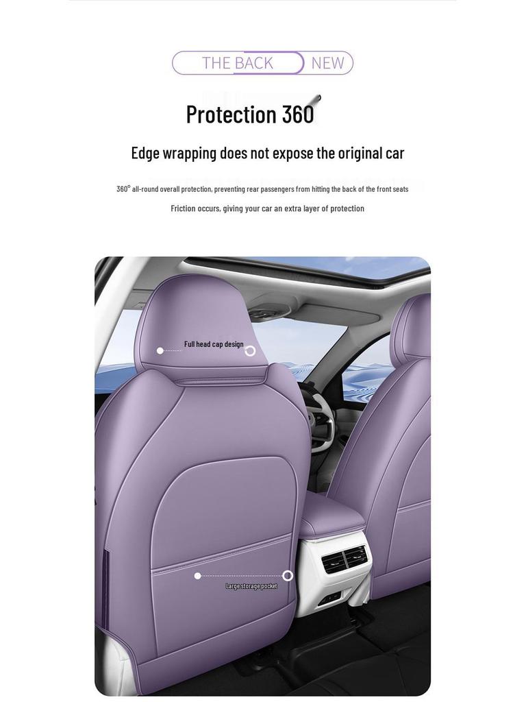 Xingrui L Full Leather Car Seat Cushion for Five-Seat Vehicles - New Model for All Seasons