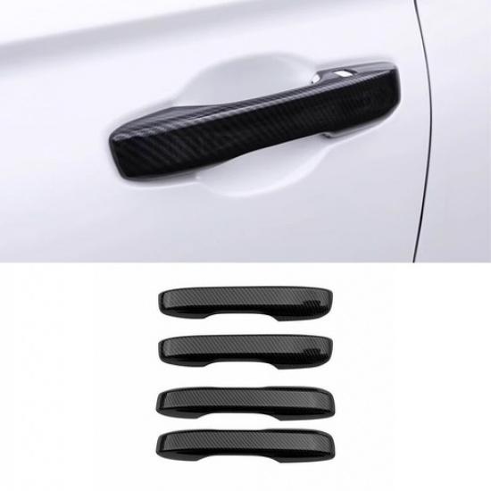 Exterior Side Door Handle Strip Trim For Honda Civic - ABS Carbon Fiber