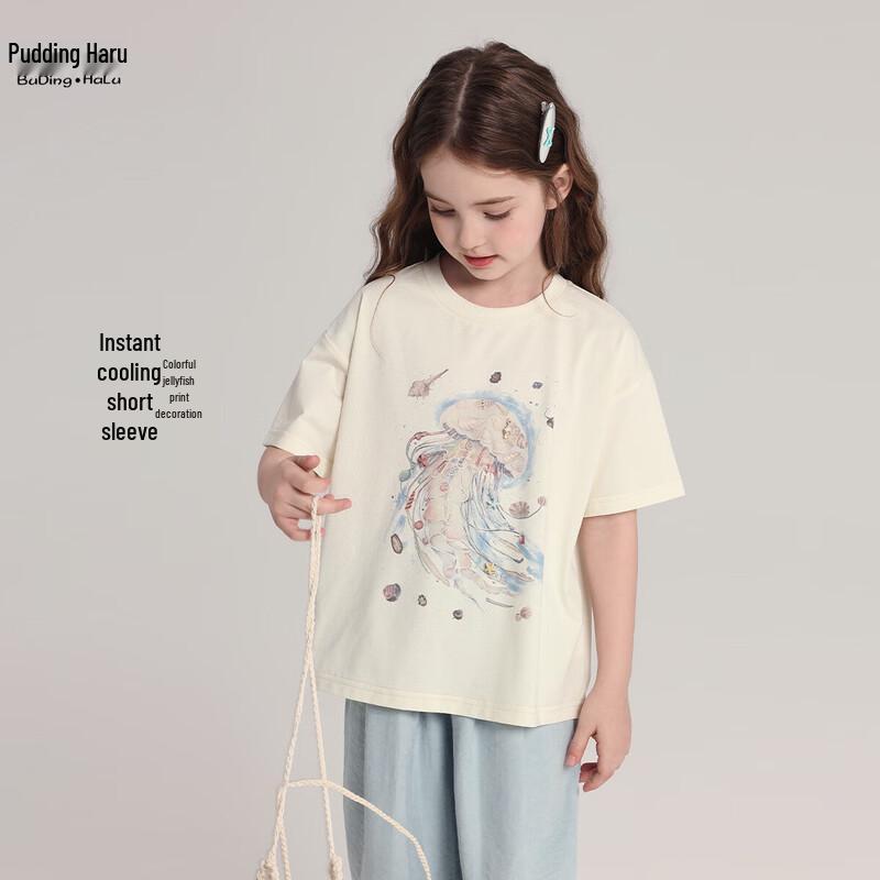 Girls  Cooling Jellyfish Print Short Sleeve T-Shirt 110/56