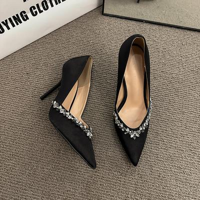 Spitzer Dünner Absatz Sexy Bettpantoffeln Hoher Absatz 7,5 cm oder 9 cm Strass Dünner Absatz Mode Neue Absatzschuhe für Damen 2026 Pumps