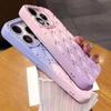 Luxury Glitter Rhinestone 6D Flowers Case for IPhone 17air 13 14 15 16 Pro Max Gradient Color Soft Silicone Shockproof Cover