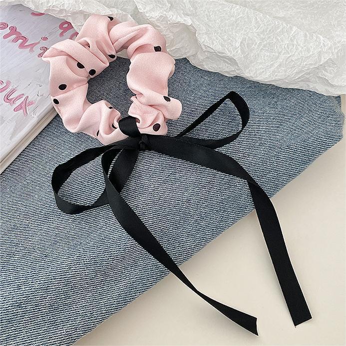 Scrunchie Coreano in Pizzo con Volant e Fiocco - Accessorio per Capelli Carino e Dolce