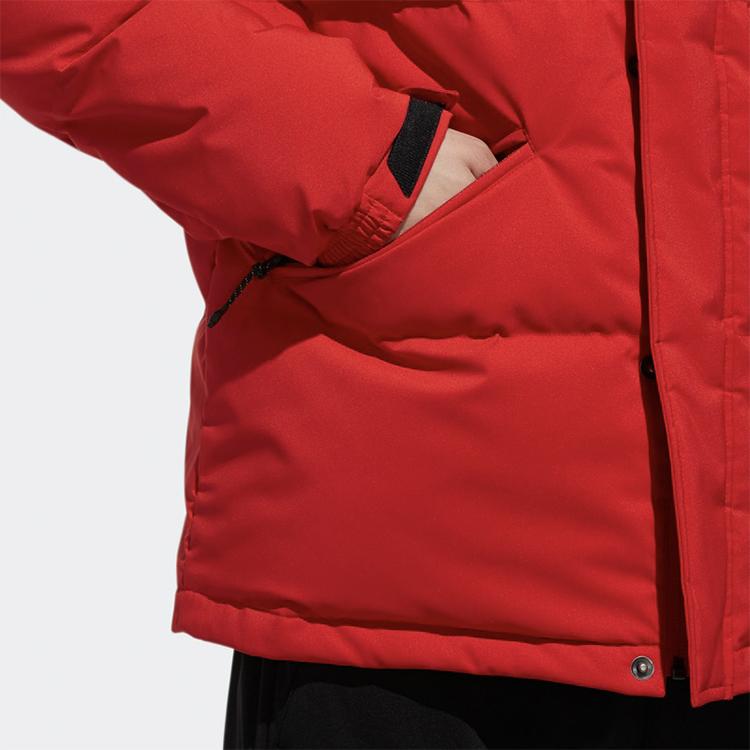 Adidas Down Puffer Jacket With Hood Men Outerwear Light-Crimson DT7916