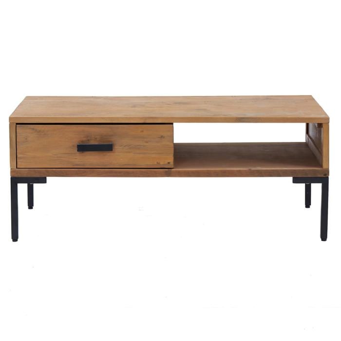 349929 vidaXL Table basse 90x50x35 cm Bois de pin massif recyclé