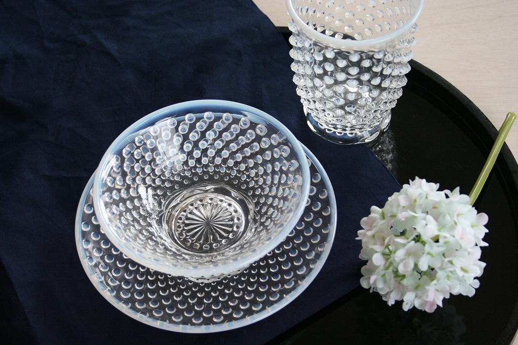 Hirota Glass Small Bowl, Snow Hail, White, AR-4W