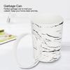White Household Bathroom Marble Lidless Garbage Can Ashtray Trash Can ContainerWhite Small