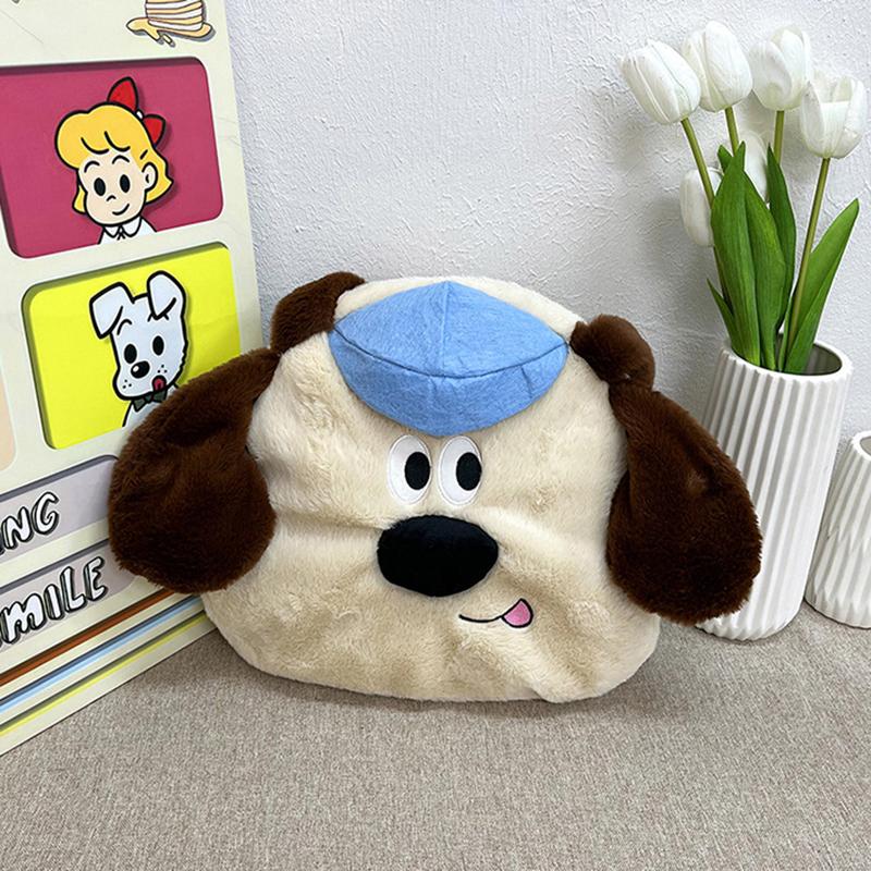 Cartoon  Headmaster Dog Handheld Underarm Bag Portable One-Shoulder Dual-Purpose Sweet Large-Capacity Plush Crossbody Bag