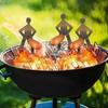 4pcs Funny BBQ Accessories Hot Dog Sausage Stand Holder Portable Barbecue Rack Stainless Steel Roaster Rack Stand 20.5 X 7.5cm