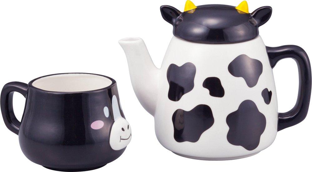 Sun Art Cute Tableware [Gyu-chan] Teapot & Cup (Single Tea Set) SAN2488