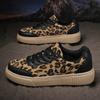 New Leopard Print Designed Retro Fashion Casual Shoes for Women Shallow Mouth Comfortable Versatile Chunky Sneakers 2025