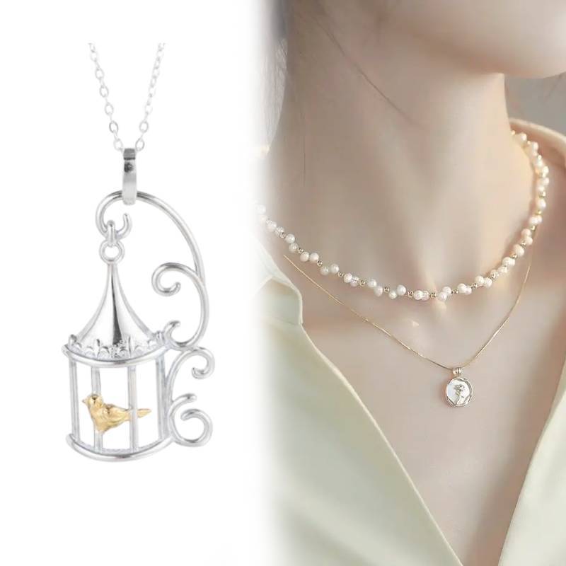 Künstlerischer Tier Vogelkäfig Anhänger Schmuck Für Frauen Männer Lässige Mode Geschenk